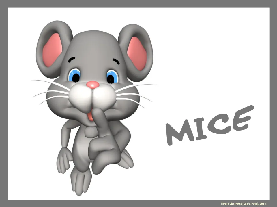 Full-page Mice group sign with a cartoon mouse, paired with matching mini cards for organizing students