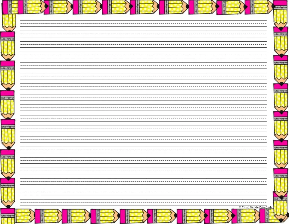 Continuation writing page: blank handwriting lines for students to keep drafting their letter to the pencils