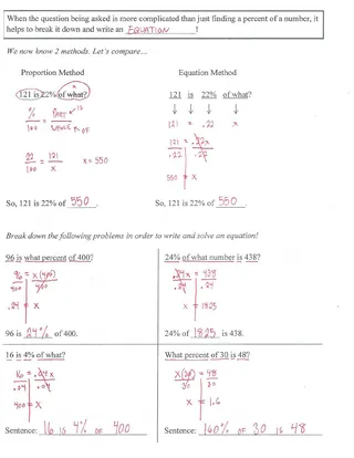 Percent Equations Guided Notes + Homework Set – sample page 4