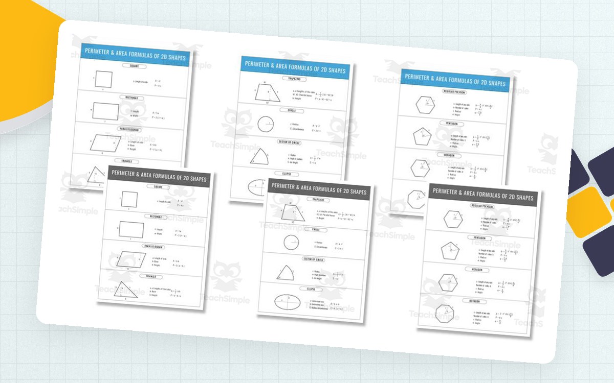 Area and Perimeter Formulas – 2D Shapes Cheat Sheet preview