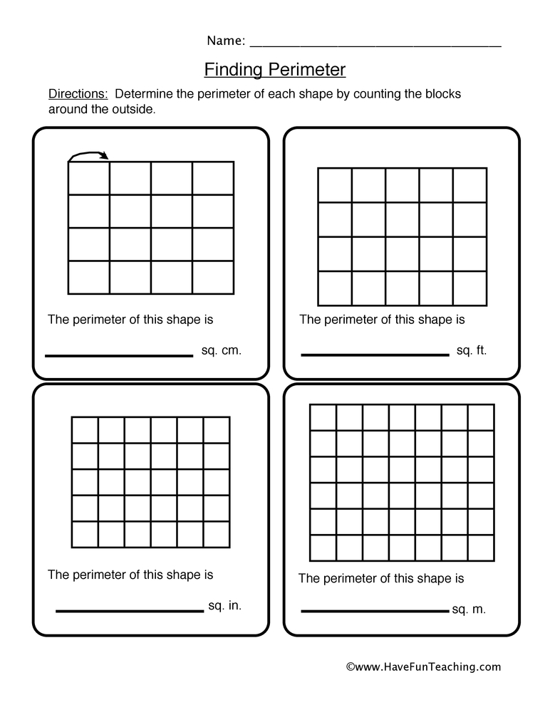 Perimeter Grids Worksheet By Teach Simple