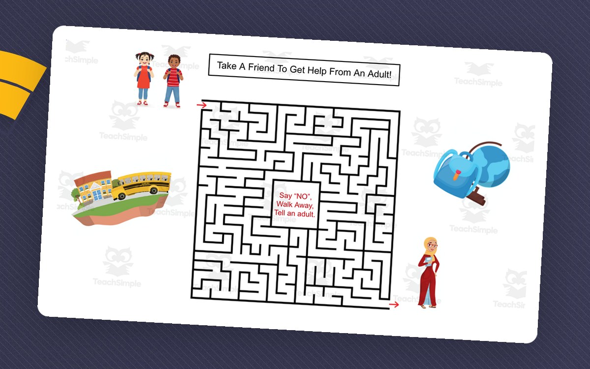 Personal Safety Maze-FREE! teaching resource preview