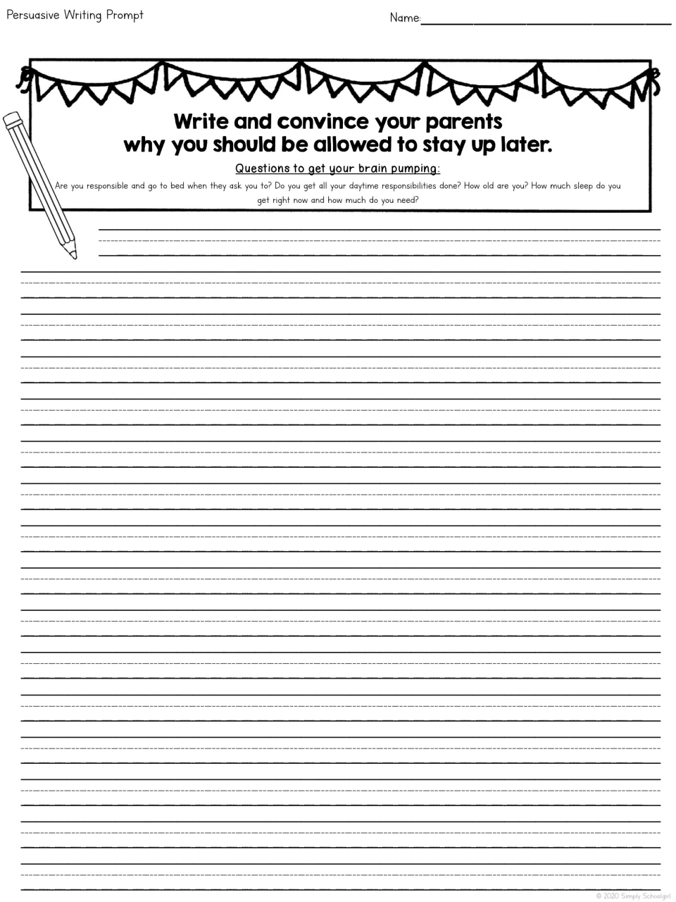 Convince your parents to let you stay up later: students cite responsibility, age and sleep needs in a persuasive piece