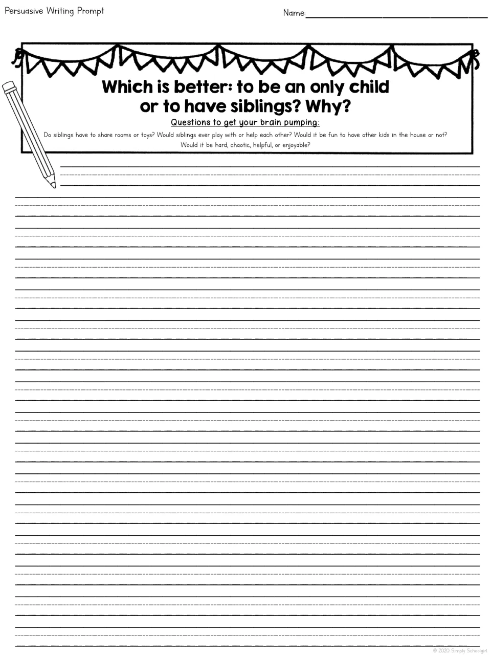 Only child or siblings, which is better? Students consider sharing rooms, playing and helping, then explain their reasons