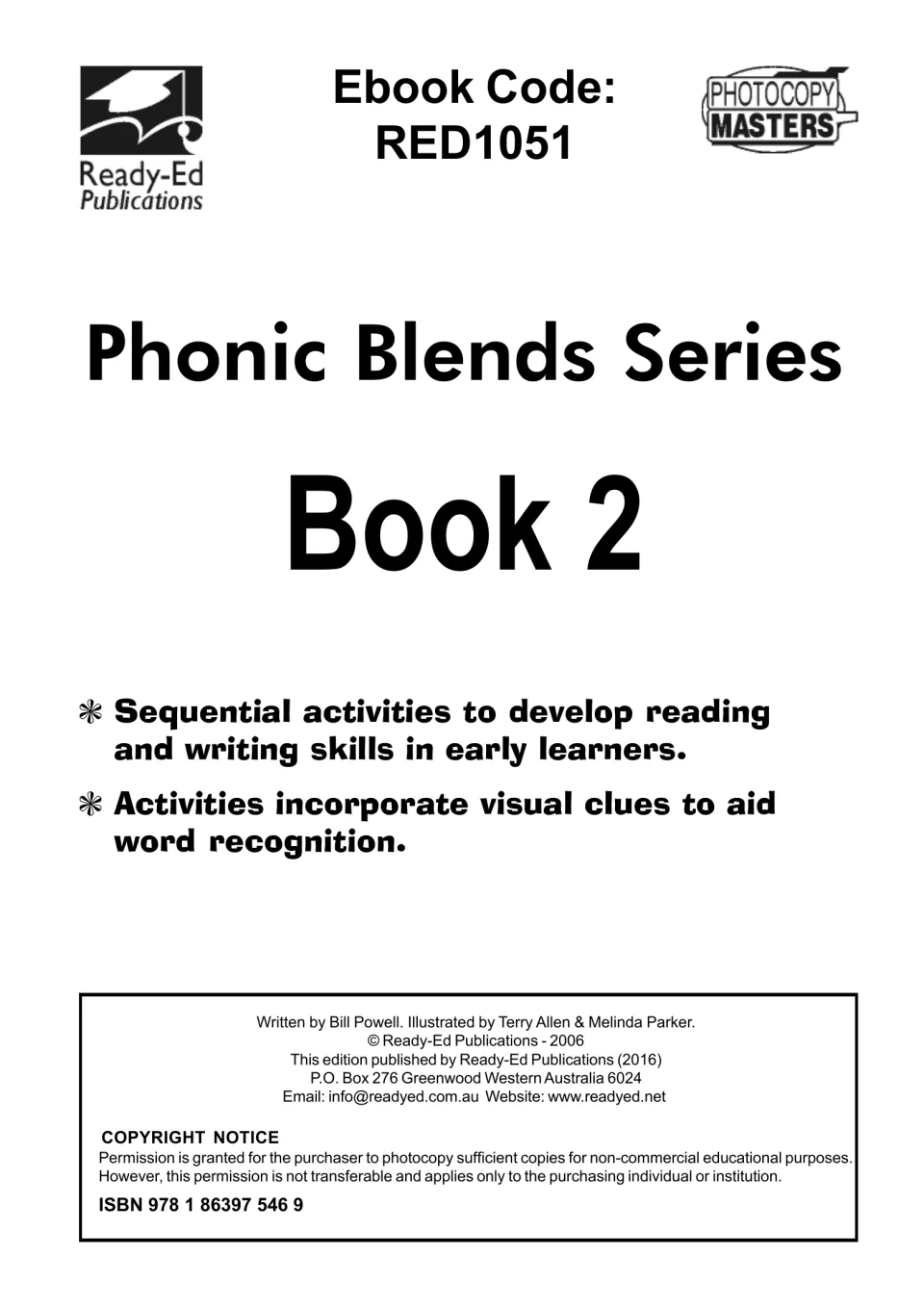 Cover of Phonic Blends Series Book 2: sequential reading and writing activities using visual clues for word recognition