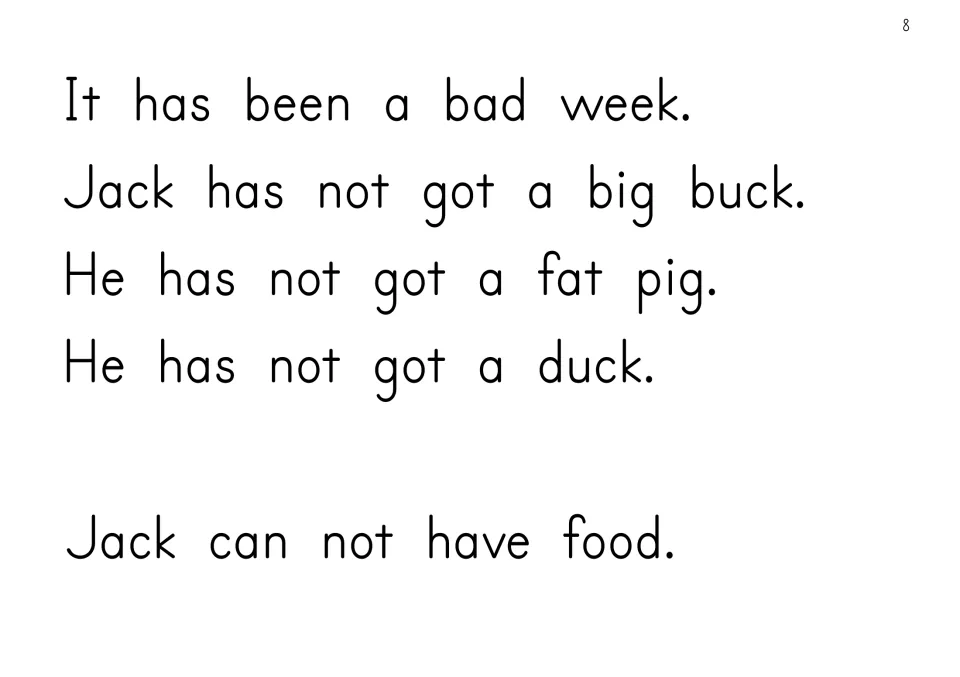 EE reader story page: it has been a bad week, and Jack has no big buck, fat pig, or duck, leaving him without food.