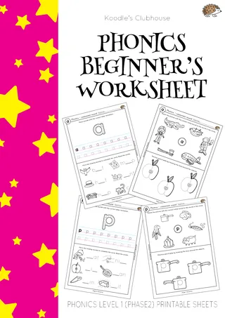 SATPIN Phonics Worksheets – Beginner Phase 2 Pack – cover