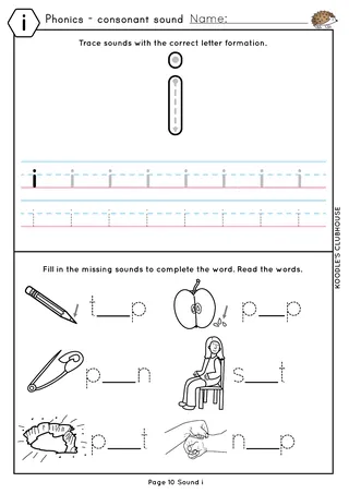 SATPIN Phonics Worksheets – Beginner Phase 2 Pack – sample page 3
