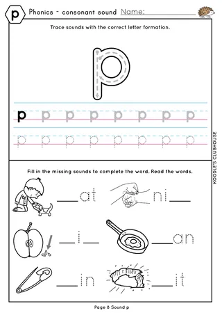 SATPIN Phonics Worksheets – Beginner Phase 2 Pack – sample page 4