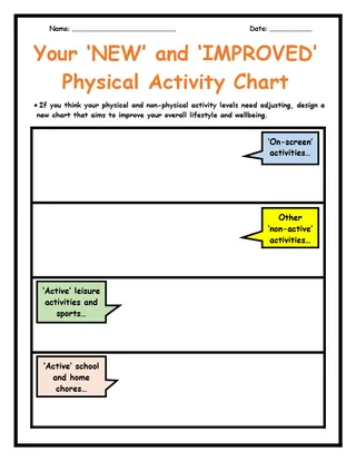 Physical Activity Chart – Tracker & Reflection – sample page 2