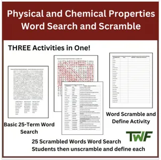 Physical and Chemical Properties Word Search and Scramble Activity – preview