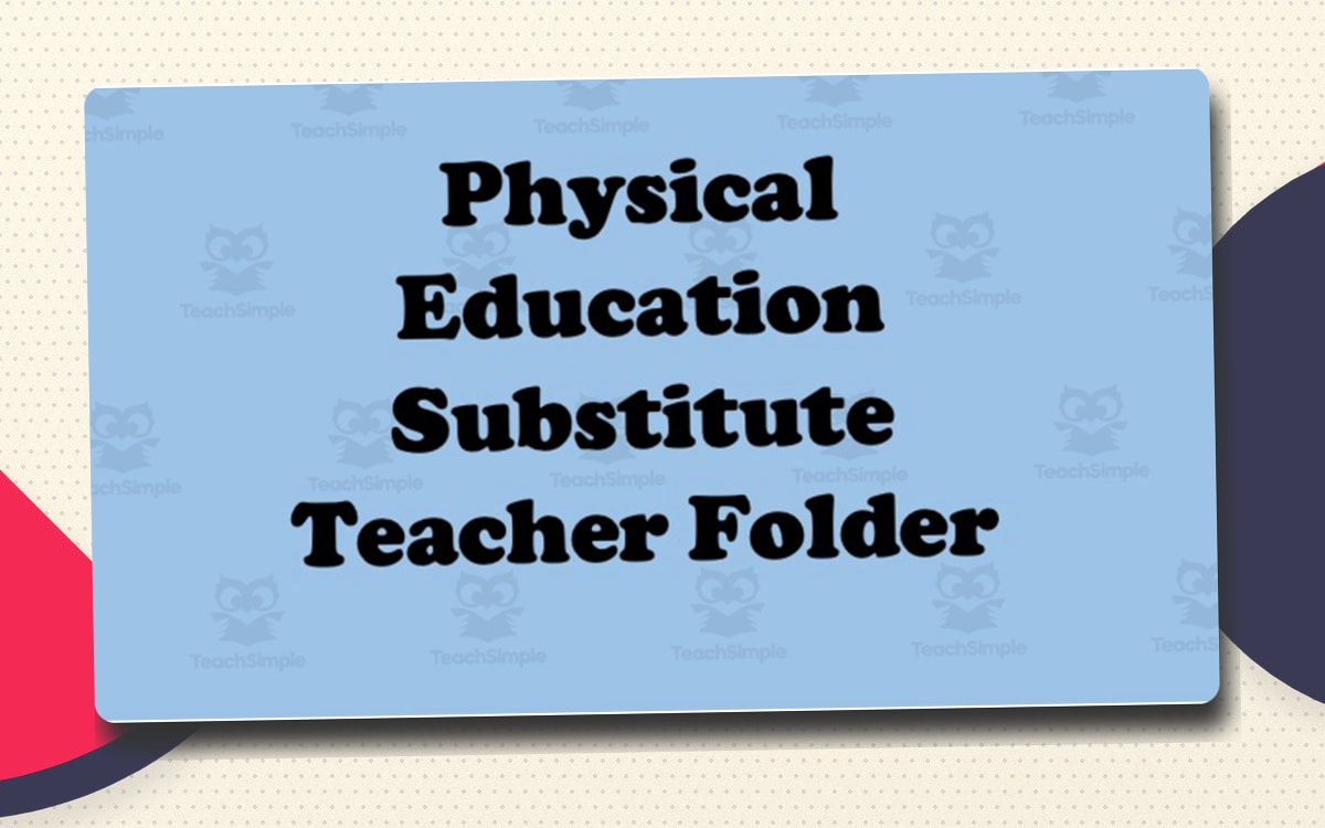 Physical Education Substitute Teacher Folder teaching resource preview