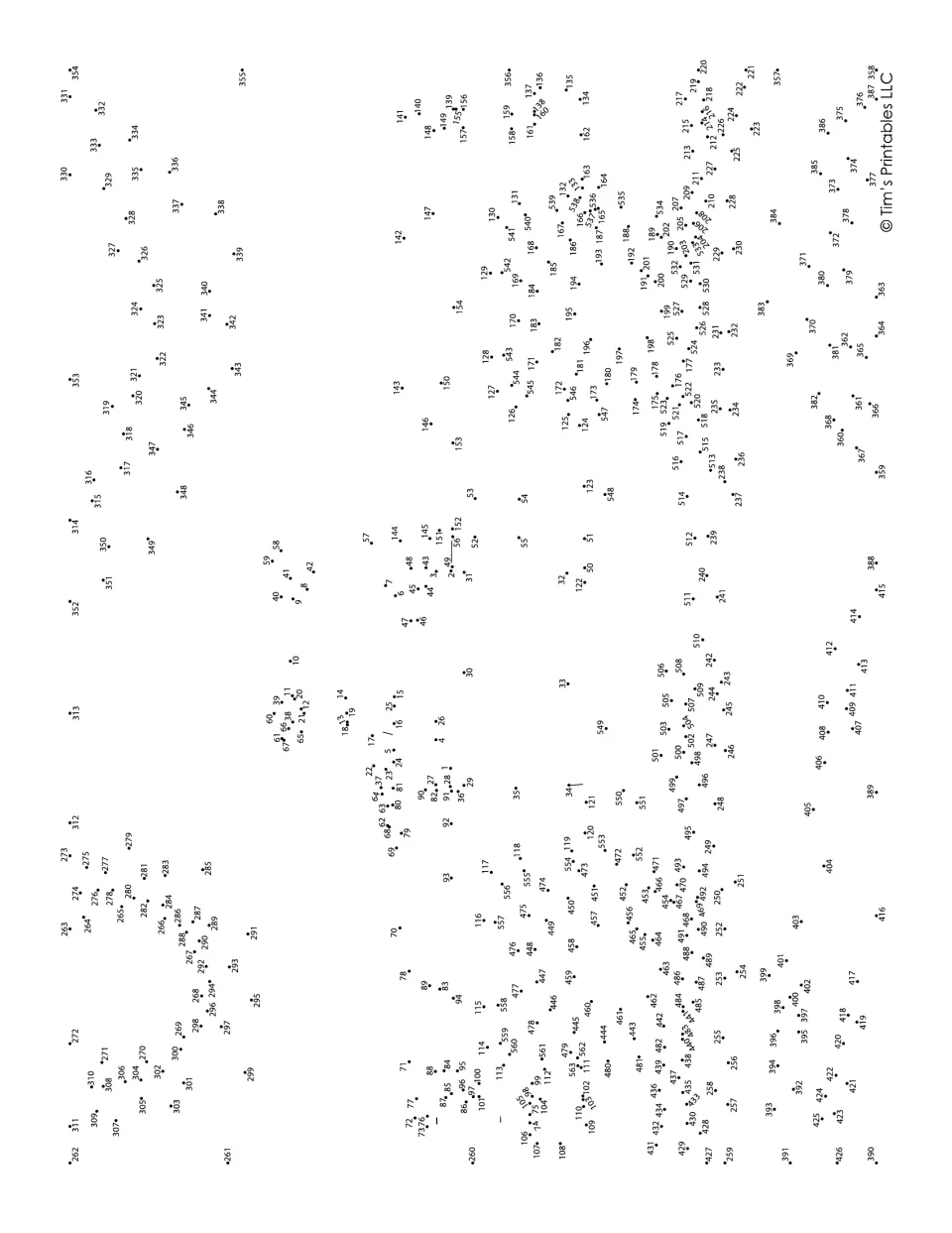 Pickup truck dot-to-dot: students connect more than 550 numbered dots in counting order to reveal a hidden picture