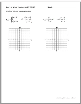 Piecewise Functions – Guided Notes & Homework – sample page 3