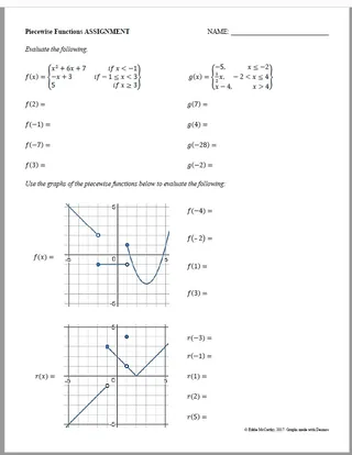 Piecewise Functions – Guided Notes & Homework – sample page 4