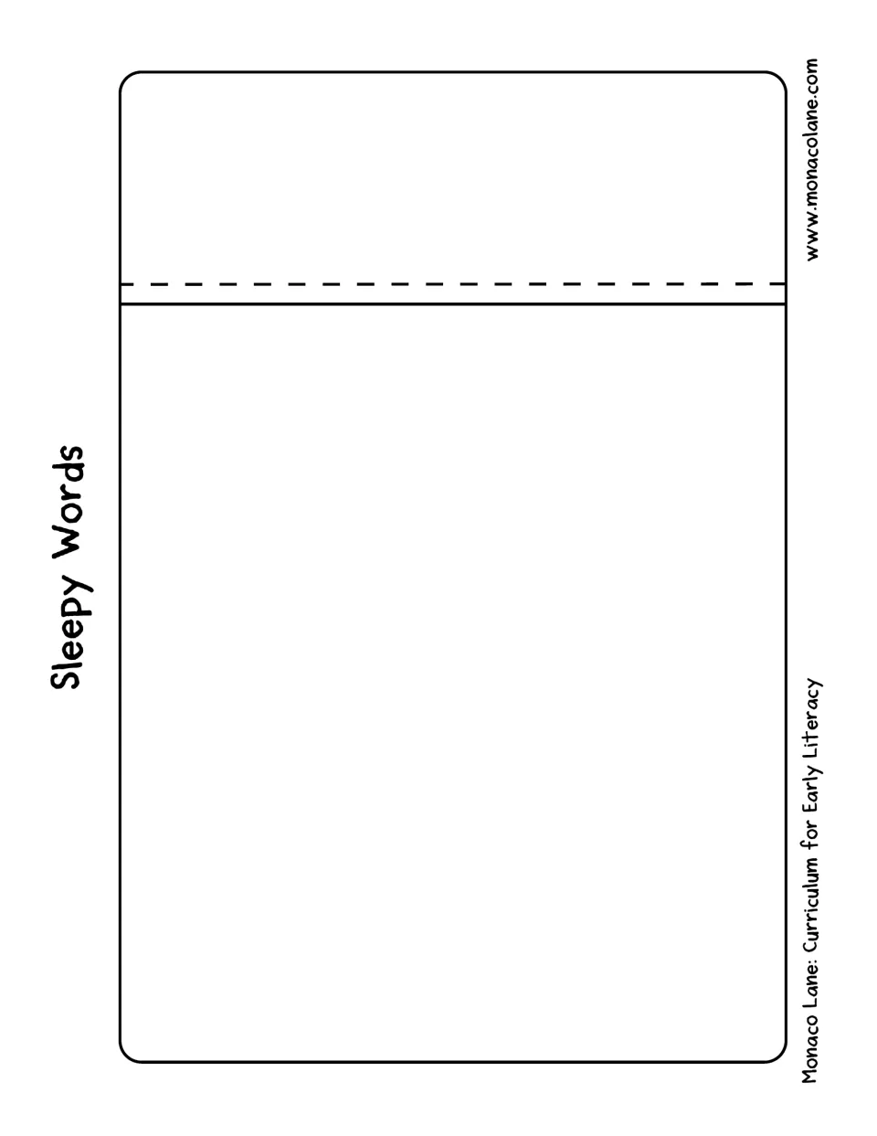 Sleepy Words: children fill a pillowcase outline with single words or short phrases they connect with sleep and bedtime