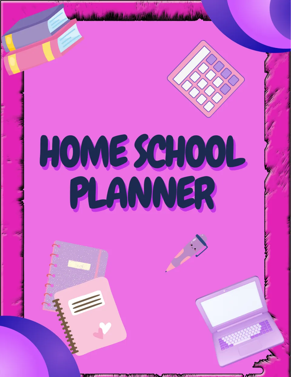 Homeschool planner cover titled 'Home School Planner,' introducing the scheduling and planning resource