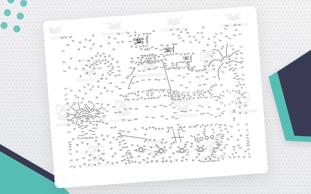 Pirate Ship Connect the Dots PDF preview: Detailed pirate-ship connect-the-dots material