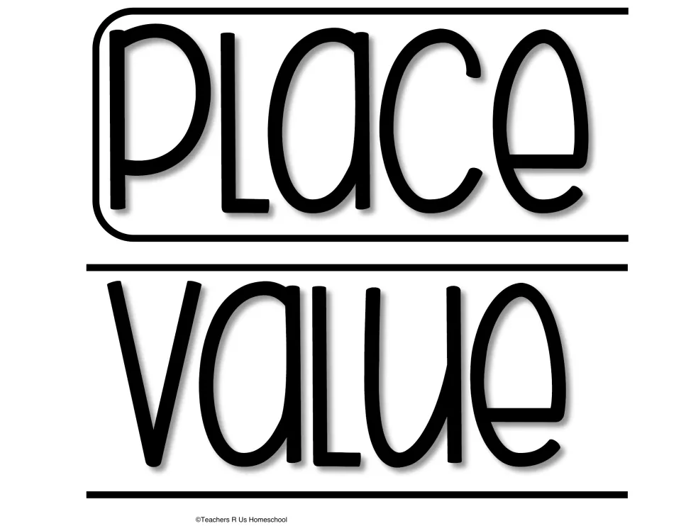 Title cut-out piece reading Place Value in large bold letters, the first half of the chart heading