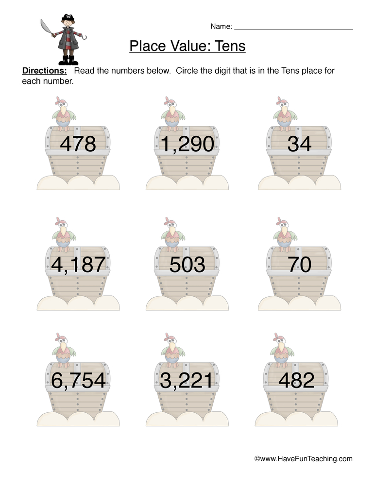Place Value Tens Worksheet teaching resource preview
