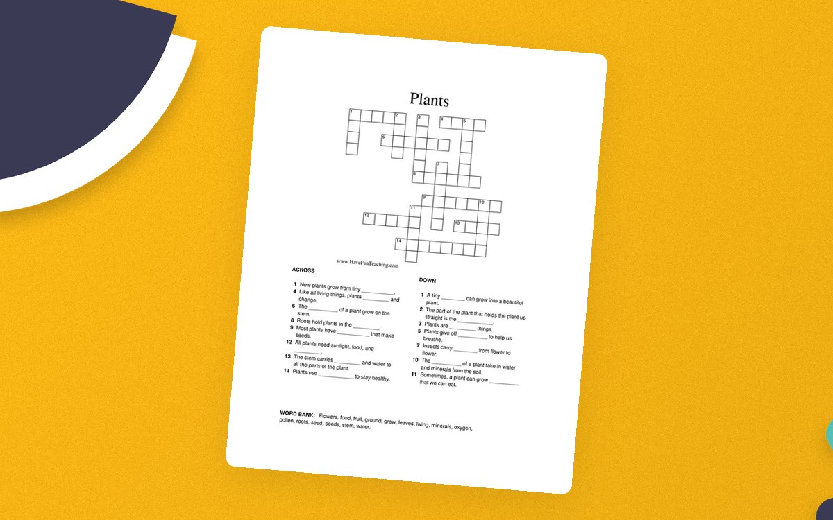 Plants Crossword Puzzle preview: Fourteen plant-science clues