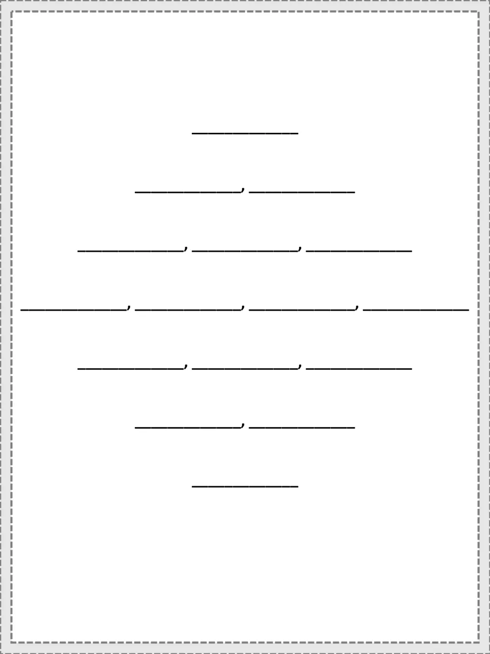 Blank diamante template: students fill a diamond of 1, 2, 3, 4, 3, 2 and 1 words moving from a noun to its synonym