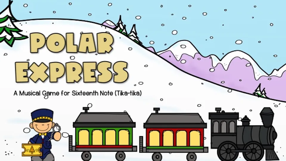 Cover for the Polar Express Music Game, subtitled 'A Musical Game for Sixteenth Note (Tika-tika)'