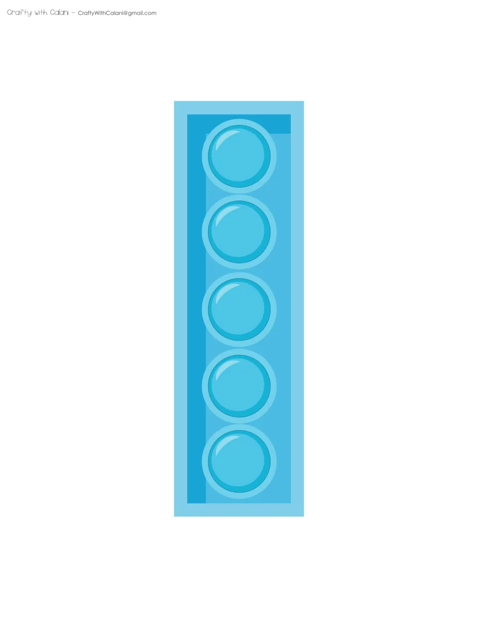 Light blue letter I made of a stack of five glossy bubbles, the fifth letter of the word, a full-page decor cut-out