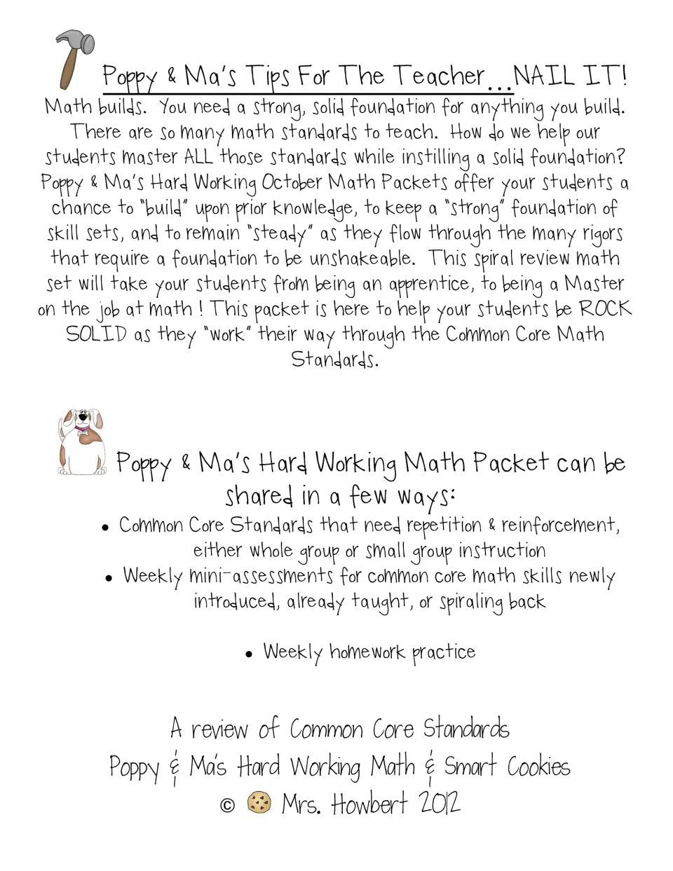Tips for the teacher explaining the spiral review idea and three uses: small group, weekly mini-assessments, homework