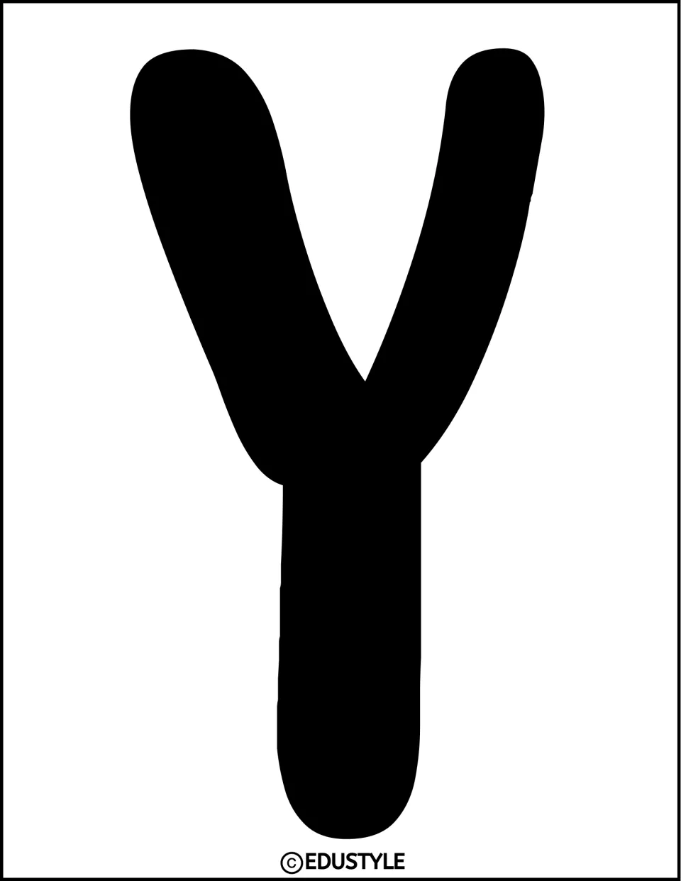 Display letter Y in solid black, printed individually for the popsicle-themed bulletin board or door decor kit