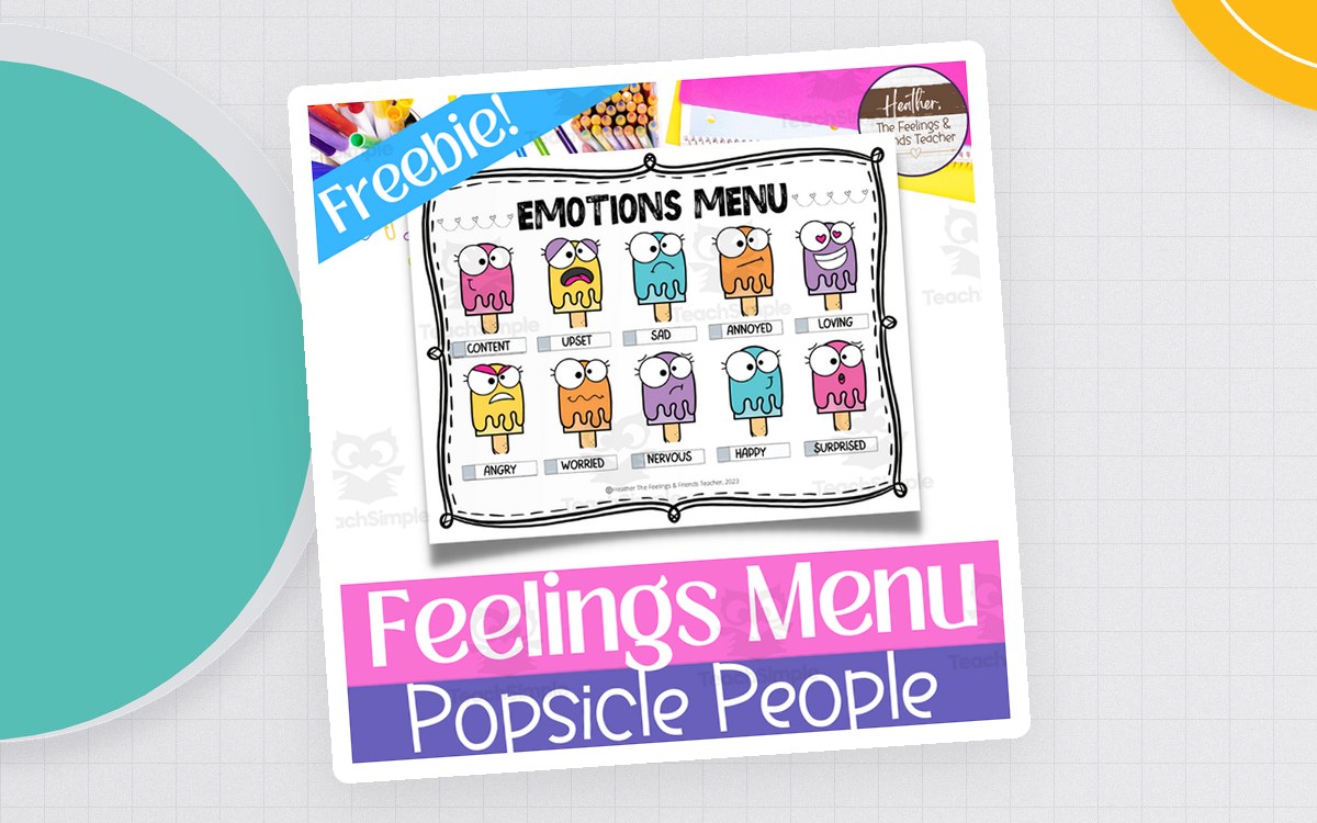Popsicle Themed Feelings and Emotions Menu-- Feelings Chart For Kids preview