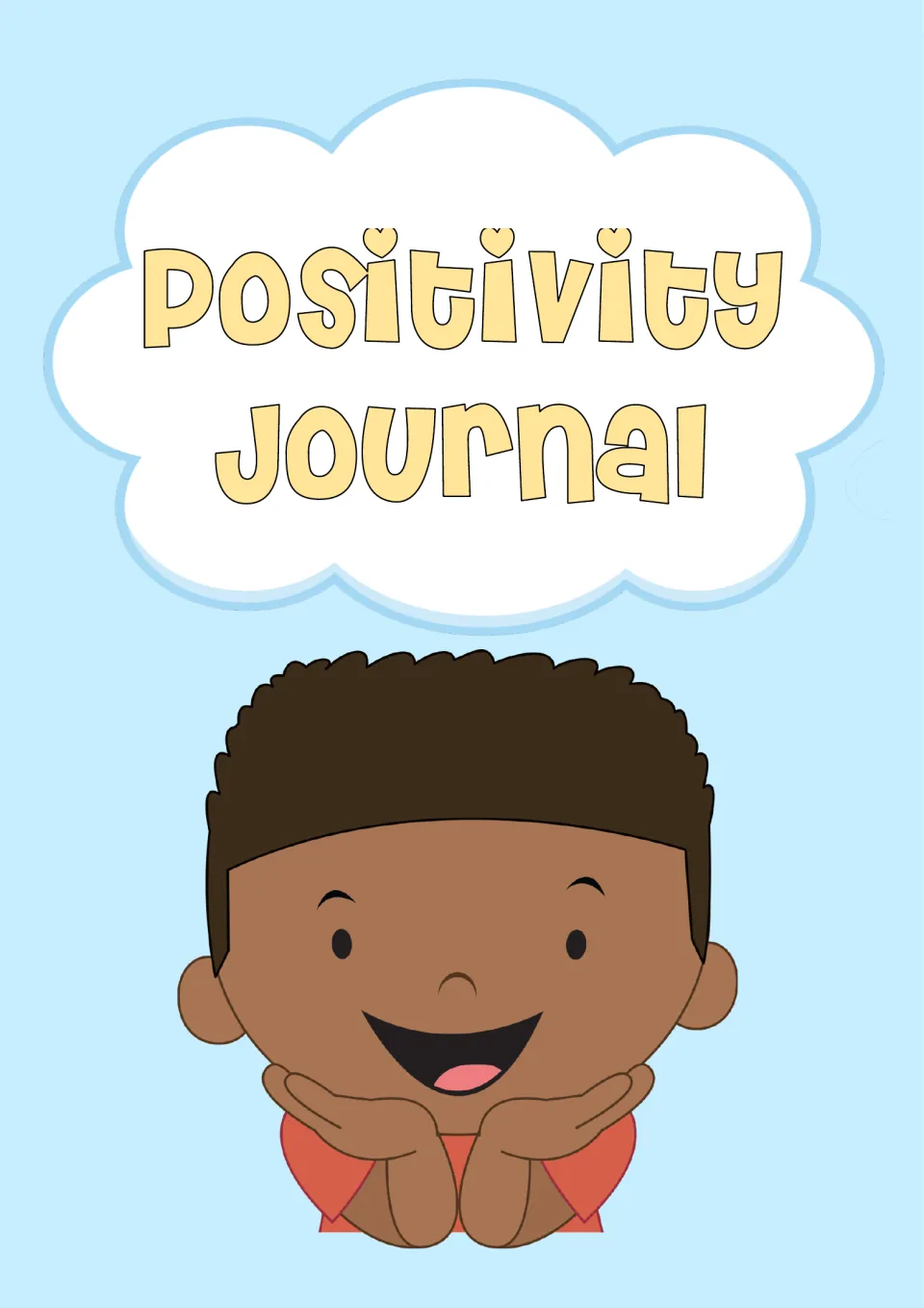 Positivity Journal cover introducing a children's journal for daily feelings and positive reflections