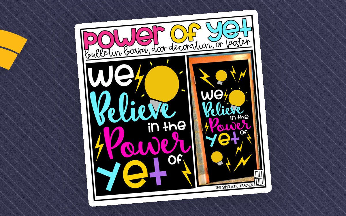 Power of Yet Growth Mindset Bulletin Board Kit, Door Decoration, or Poster preview