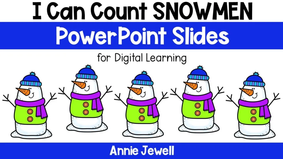 Cover for I Can Count Snowmen PowerPoint Slides, labeled 'for Digital Learning,' credited to Annie Jewell