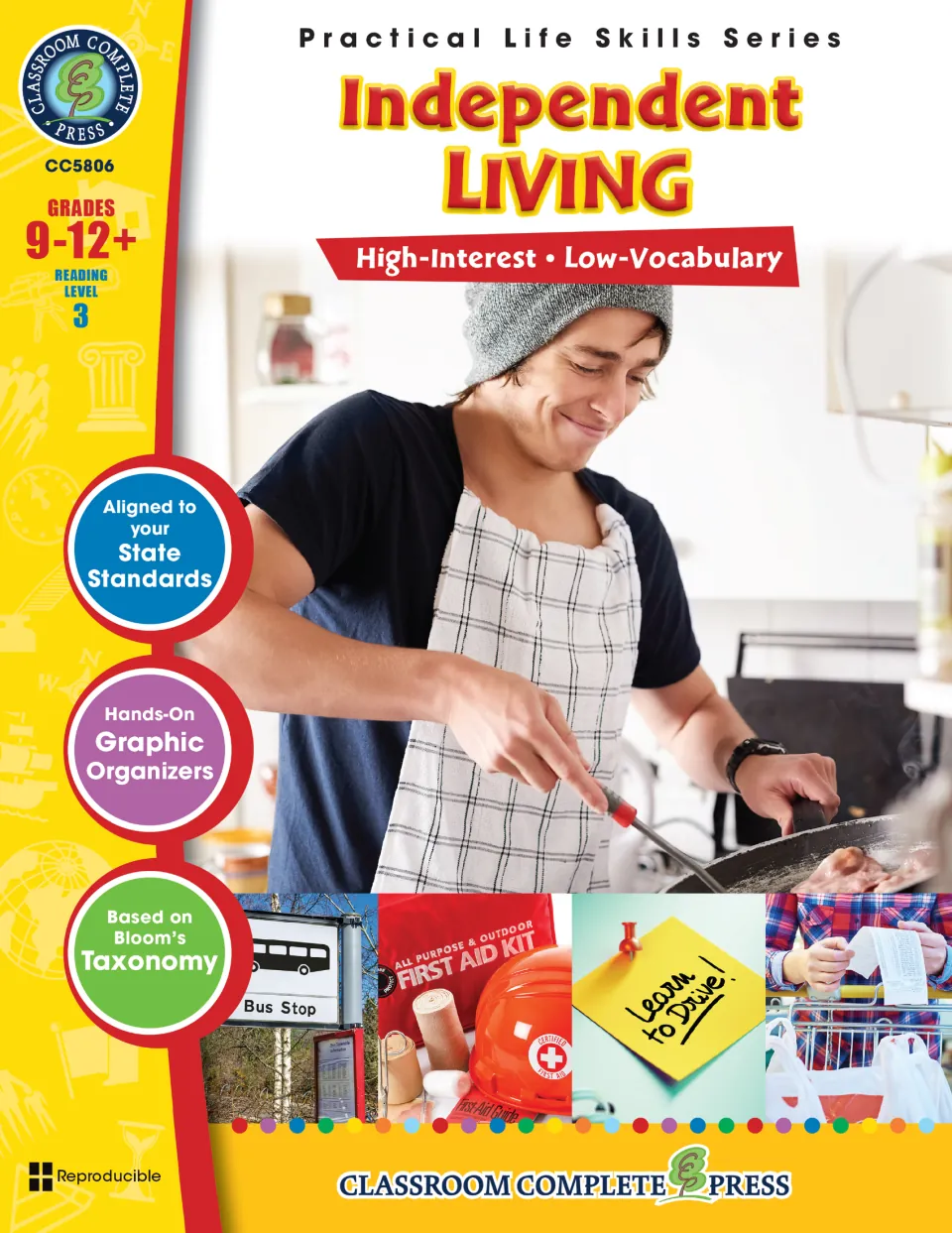 Independent Living cover, Practical Life Skills Series, grades 9–12+, reading level 3, high-interest low-vocabulary