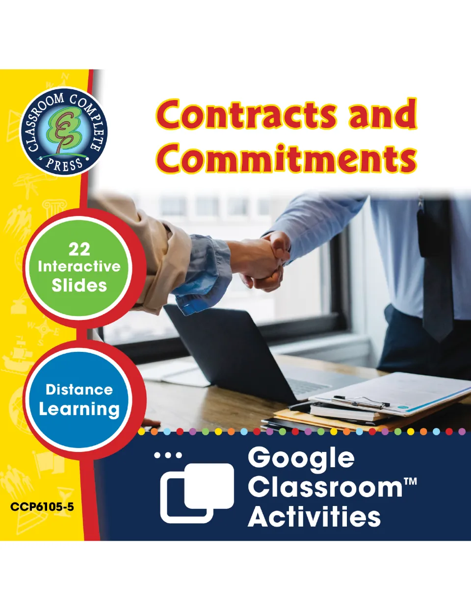 Contracts and Commitments cover: 22 interactive slides for distance learning as Google Classroom activities