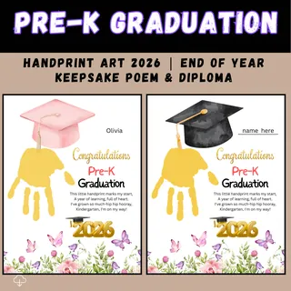 Pre-K Graduation Handprint Art 2026 | End of Year Keepsake Poem – sample page 2