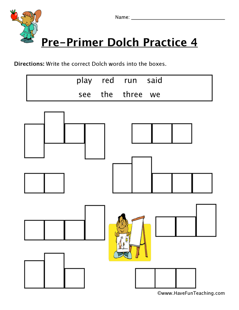 Pre-Primer Sight Words P to W Worksheet teaching resource preview