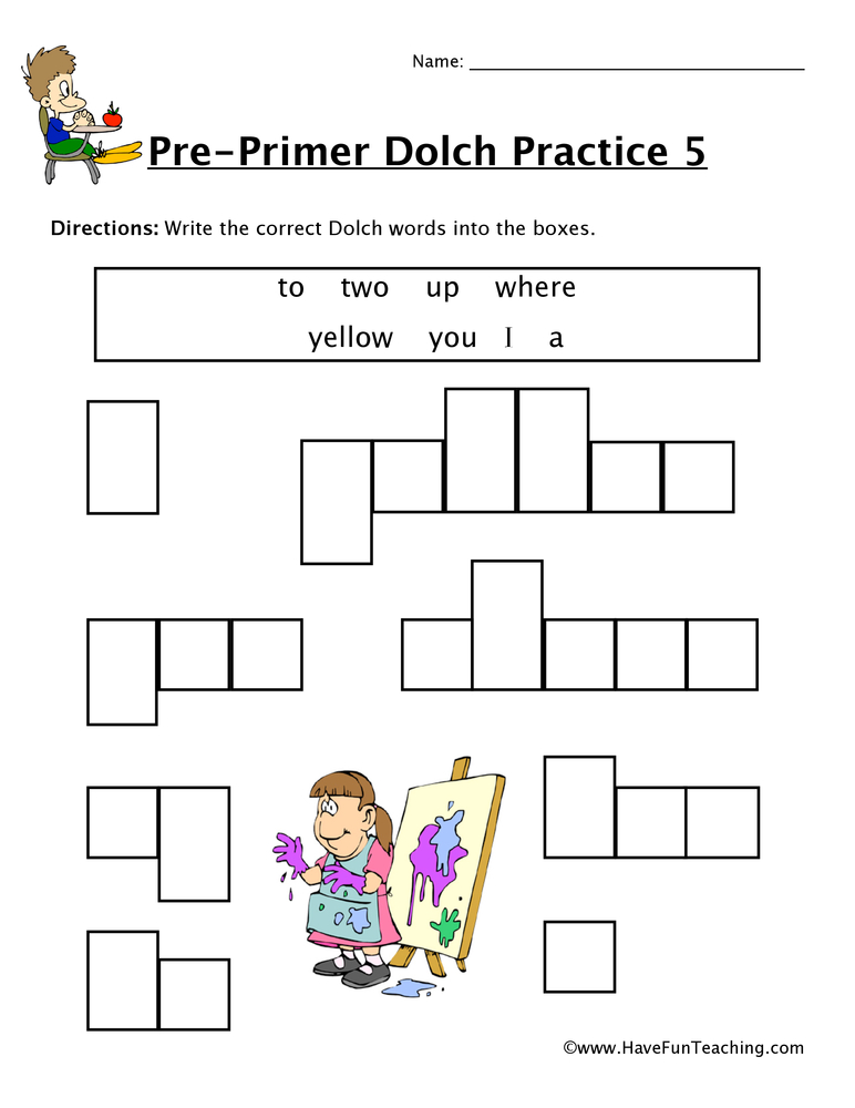 Pre-Primer Sight Words T to Y Worksheet teaching resource preview