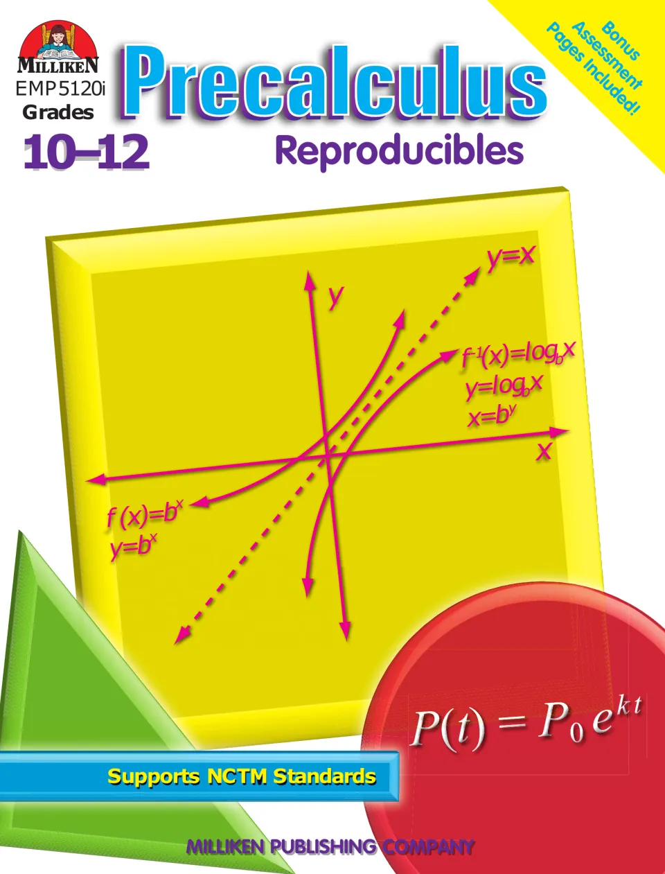 Precalculus Reproducibles cover for grades 10–12, showing exponential and logarithmic function graphs