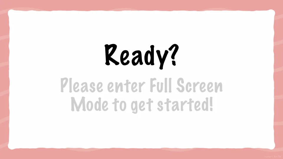 Opening prompt for the prefix definitions presentation says 'Ready?' and asks users to enter full screen mode