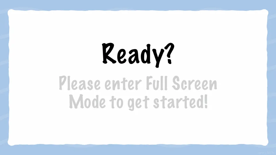 Ready? slide asking the class to enter Full Screen Mode to get started before the prefix definitions begin