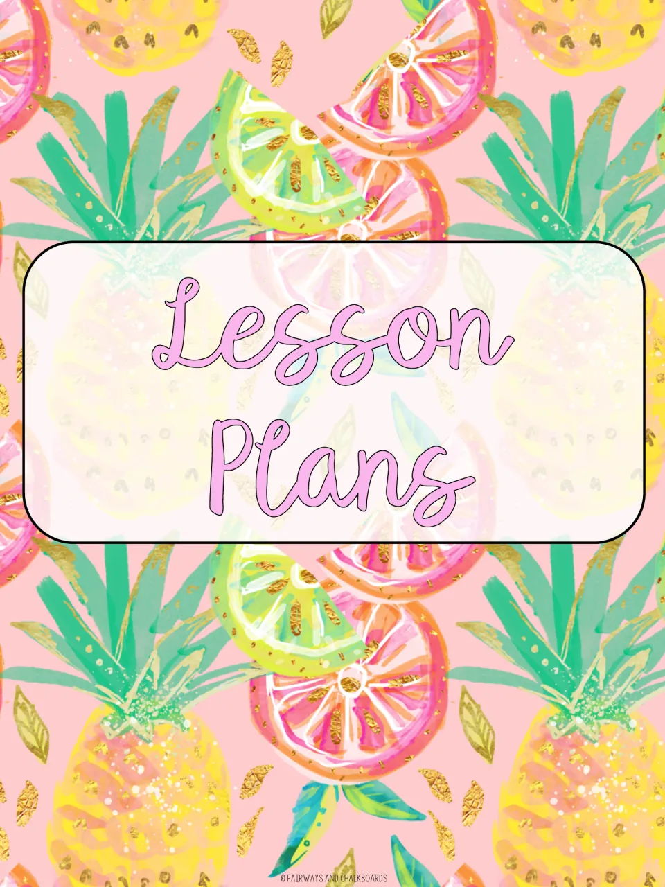 Substitute binder section divider titled 'Lesson Plans' marks the place for the teacher's lesson plans