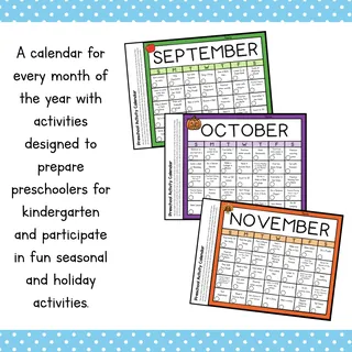 Preschool Activity Calendar – sample page 2