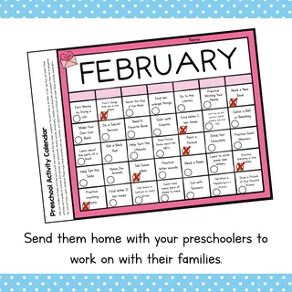 Preschool Activity Calendar – sample page 3