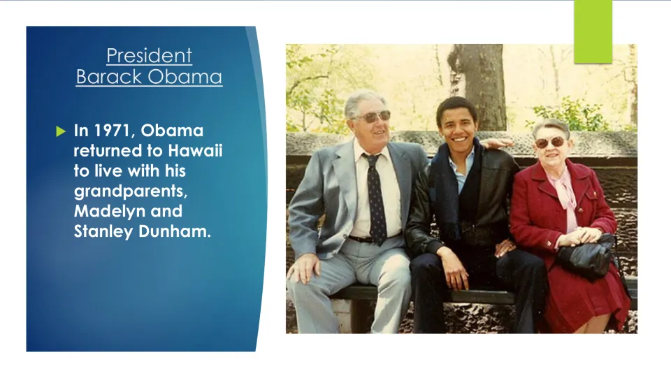 Childhood slide: Obama returned to Hawaii in 1971 to live with his grandparents, Madelyn and Stanley Dunham