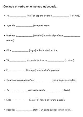 Pretérito indefinido vs pretérito imperfecto: ejercicios – sample page 2