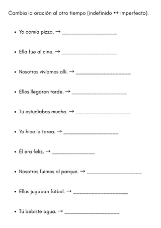 Pretérito indefinido vs pretérito imperfecto: ejercicios – sample page 4