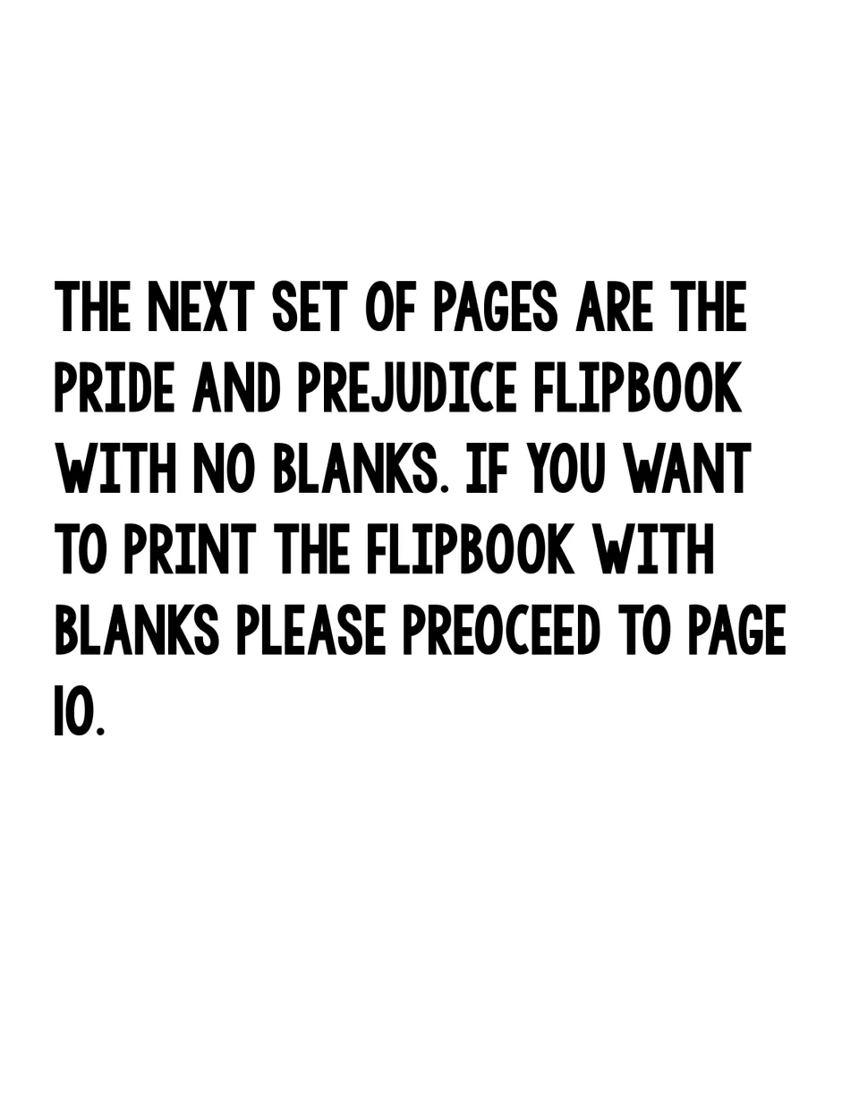 Flipbook version guide introduces completed pages and directs readers to page 10 for the version with blanks.