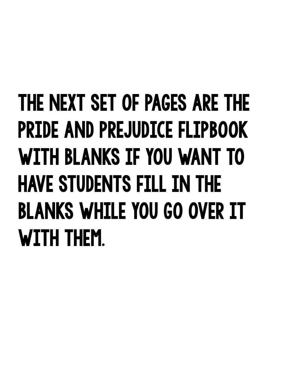 Flipbook version guide introduces blanks for students to fill in while the teacher goes over the material.